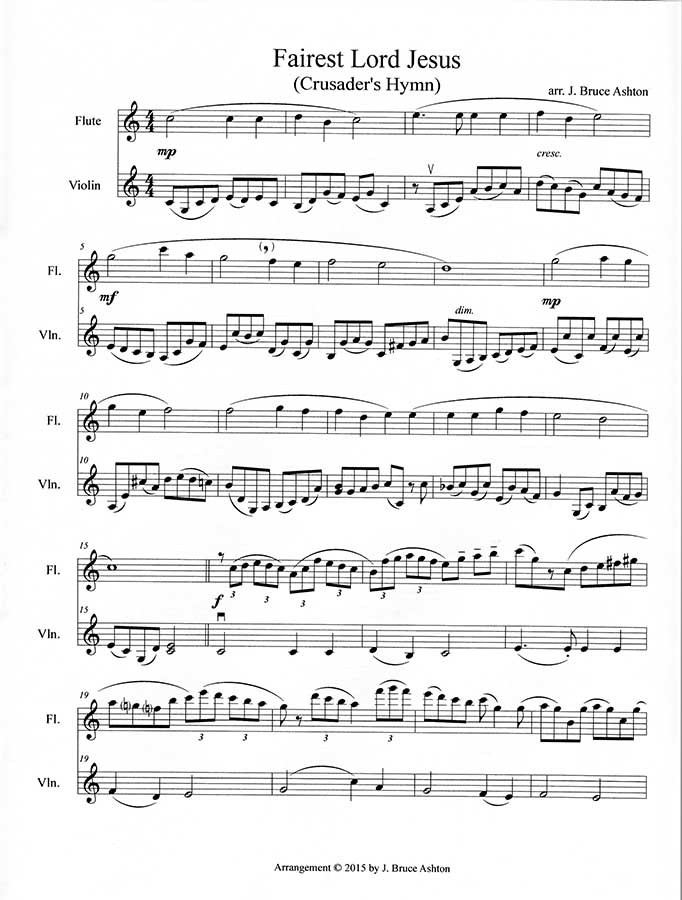 music page - Fairest Lord Jesus p1