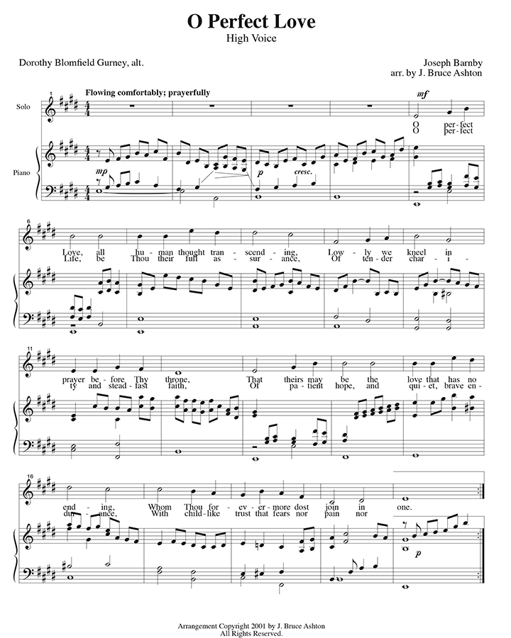 music page - O Perfect Love p1